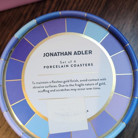 New Jonathan Adler Scala 4 porcelain coasters - Picture 3 of 3